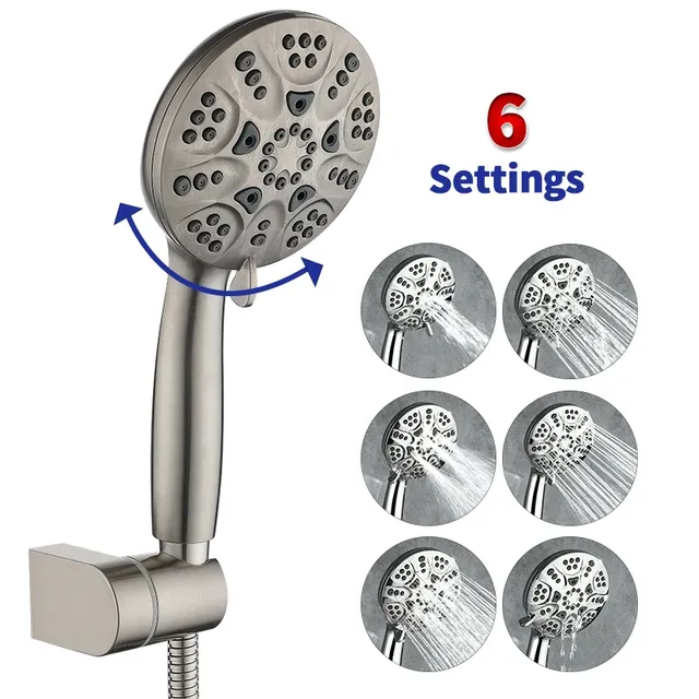 Pommeau douche main mural haute pression réglable nickel…