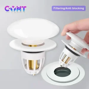 Bouchon de vidange de sol universel en céramique pour lavabo, noyau à ressort, filtre de cuisine, salle de bains, Anti-odeur, pression Pop-Up Bouchon de vidange de sol universel en céramique pour lavabo, noyau à ressort, filtre de cuisine, salle de bains, Anti-odeur, pression Pop-Up