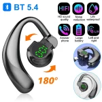 Casque sans fil Bluetooth 5.4, oreilles suspendues longue durée de vie de la batterie, démarrage, réduction du bruit, affichage numérique, sport, sommeil, musique, boucle d&rsquo;oreille