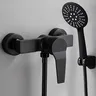 Robinets de douche de salle de bains noirs muraux – vue 5