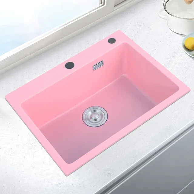 Pour évier en pierre de Quartz rose – vue 5