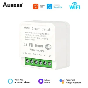 Tuya Smart WiFi Mini Breaker Control Switch, prend en charge Alexa, Google Home, Yandex Alice, 2 voies, 16A Tuya Smart WiFi Mini Breaker Control Switch, prend en charge Alexa, Google Home, Yandex Alice, 2 voies, 16A