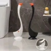 Ensemble de brosses de toilette en forme de cygne avec support, brosse de nettoyage de salle de bain à Long manche, accessoires de nettoyage de cuvette de toilette faciles à utiliser