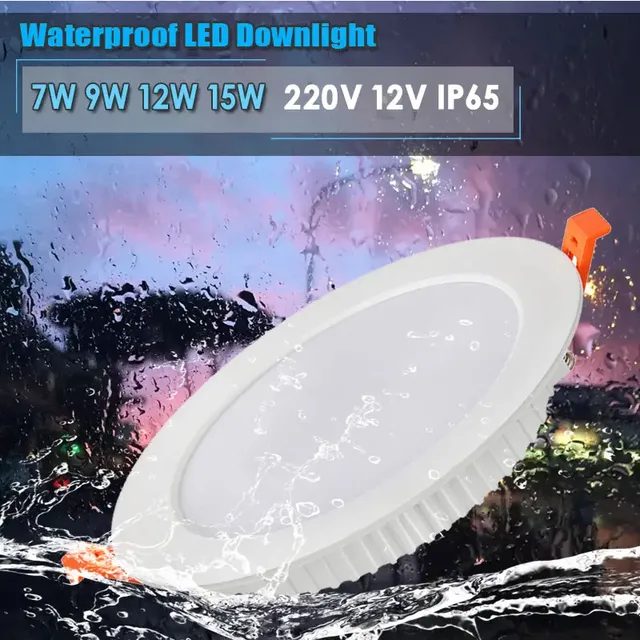 LED Downlight IP65 étanche 9W 12W 15W 7W pour salle de… – vue 3