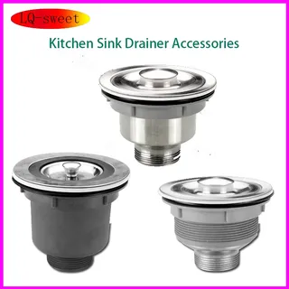 Bonde évier cuisine acier inoxydable clapet poussoir rond poli corps…