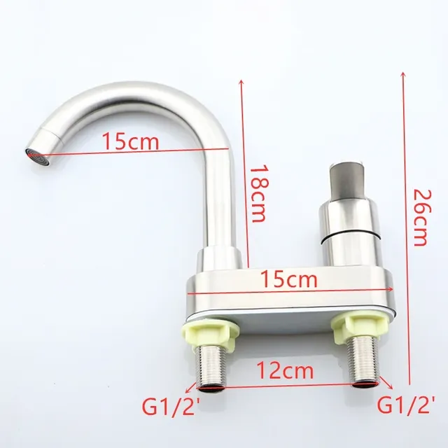 Robinet de lavabo de bain brossé en acier inoxydable 304 – vue 5