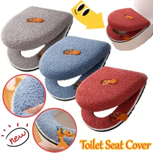Ensemble de housses de siège de toilette chaudes et imperméables, freins mignons, doux, épais, velours, coussin, maison, WC, pot, universel