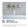 Robinet de lavabo en or brossé Robinet de lavabo mural à… – vue 5