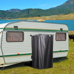 Kit de cabine de douche extérieure pour caravane, Camping, cabine de douche, cabine de stand, avec support magnétique, tige et rideau de douche pour camping-cars