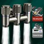 Robinet universel de cuisine à filetage 1/2, un en trois sorties, Valve d&rsquo;entrée en acier inoxydable, raccord de Valve de toilette, raccords de salle de bains