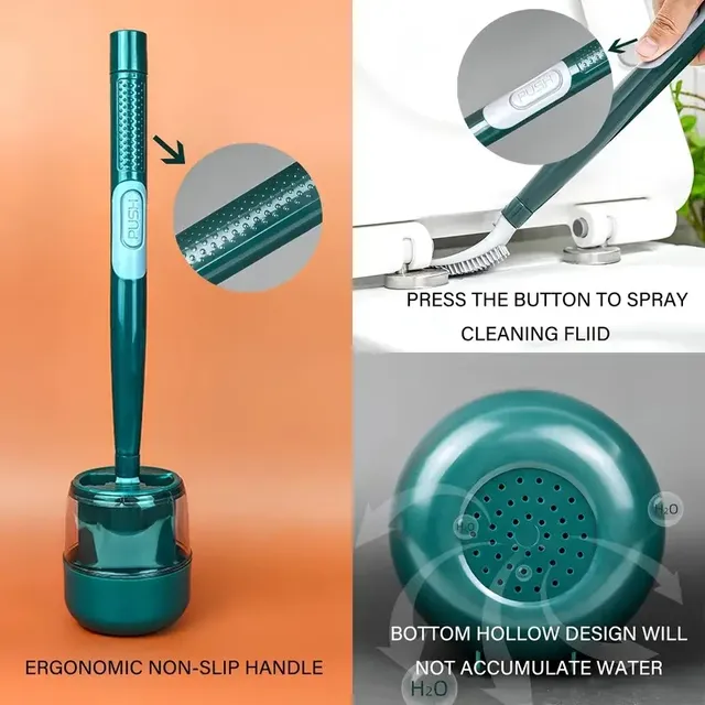 Brosse WC murale silicone picots manche ergonomique… – vue 2