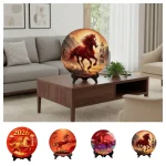 Peintures décoratives de l&rsquo;année du cheval, ornement rond en bois pour bureau, porte-bonheur, cadre Photo amusant, décorations, cadeaux décoratifs