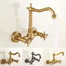 Robinets de lavabo muraux antiques salle de bains noir… – vue 2