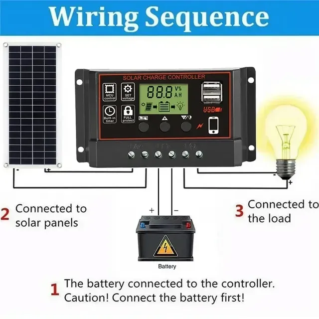 20W-1000W panneau solaire 12V cellule solaire 100A… – vue 6