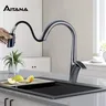 Robinet de cuisine de luxe en laiton doré brossé avec… – vue 2