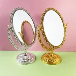 Miroir de Maquillage à Rotation Double Face, Résistant à 360 °, Haute Définition, avec Cadre, Vintage, Cosmétique