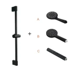 Pommeau de douche haute pression ABS 3 fonctions, tuyau de 1.5M, tige de levage réglable en acier inoxydable, accessoires de salle de bains