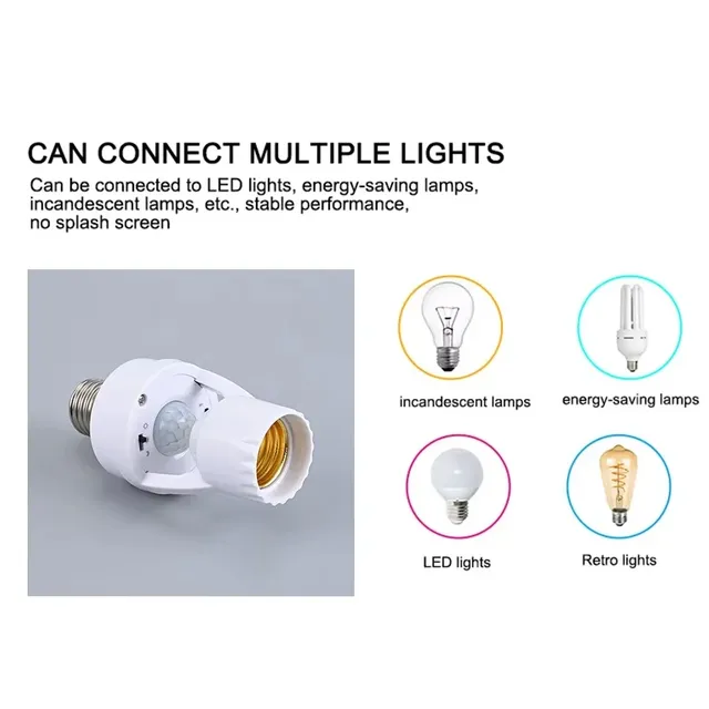 Support d'ampoule avec capteur de mouvement intelligent… – vue 6