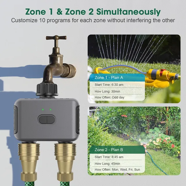 Minuterie d'eau de jardin à 2 sorties – vue 4