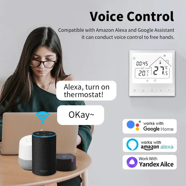 Thermostat de chauffage électrique intelligent Tuya WiFi – vue 2