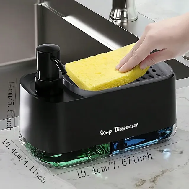 Double distributeur de savon avec porte-éponge – vue 5