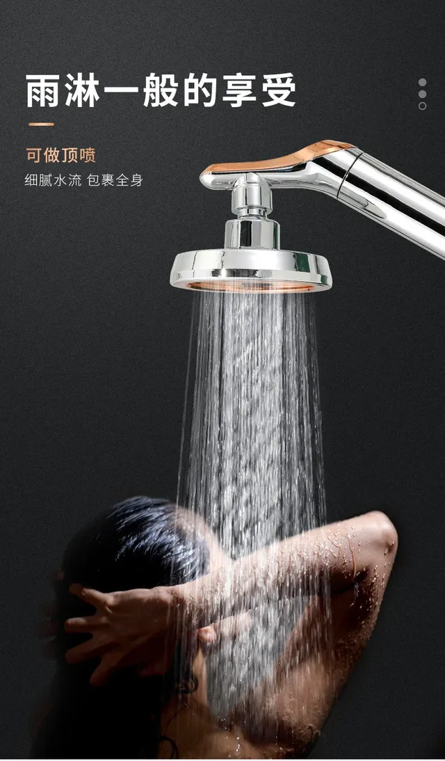 Pommeau douche main tête ronde pluie poignée ergonomique… – vue 6