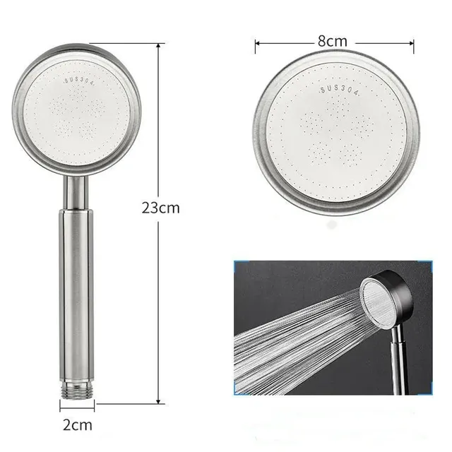 Pommeau de douche noir en acier inoxydable – vue 6