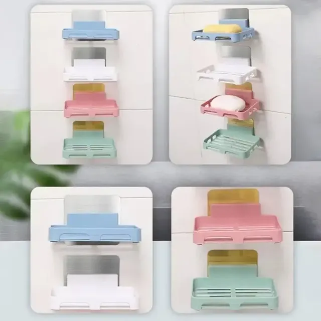 Porte savon adhésif mural trois étages plastique ventilé… – vue 5