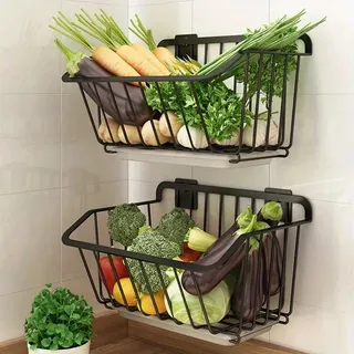 Panier de rangement de cuisine en acier inoxydable