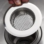 Filtre d&rsquo;évier de cuisine en acier inoxydable, diamètre 4.5 pouces, adapté à la plupart des éviers de cuisine, 304