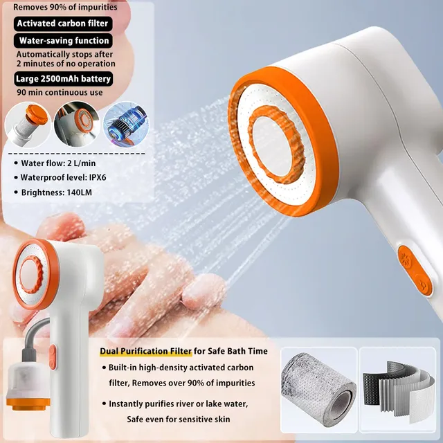 Douche de camping Soomloom avec pompe intégrée – vue 3