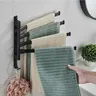 Porte serviettes rotatif aluminium inoxydable noir mat… – vue 2