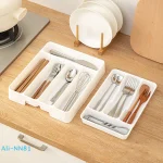 【N】 4/5 compartiments organisateur de couverts tiroir quotidien diviseur plateau rectangulaire facile à nettoyer maison cuisine cuillère fourchette boîte de séparation