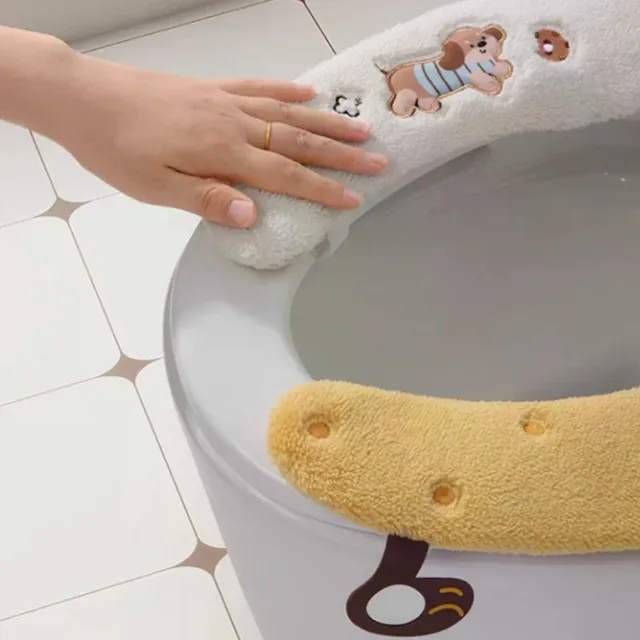 Housse siège toilette antidérapante peluche épaisse… – vue 2