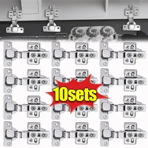 Charnière Non hydraulique en acier inoxydable avec vis, pour meubles d&rsquo;armoire, portes cachées, attaches de garde-robe de cuisine, quincaillerie pour la maison