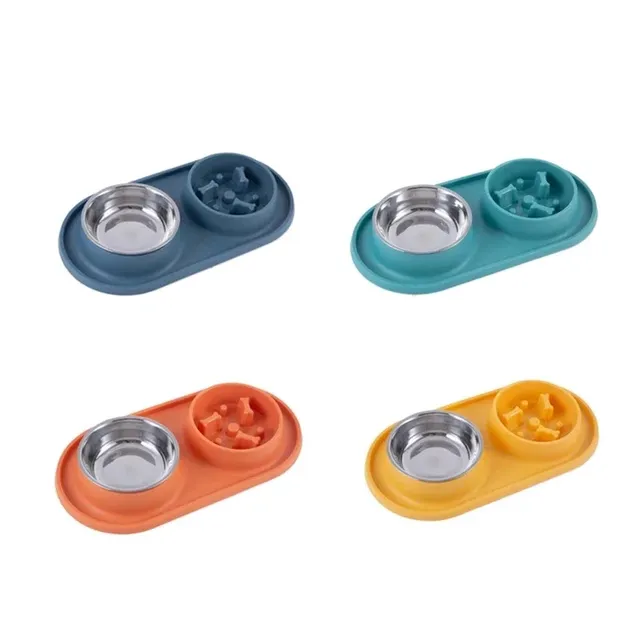 Gamelle double pour chien avec polymères en silicone – vue 4