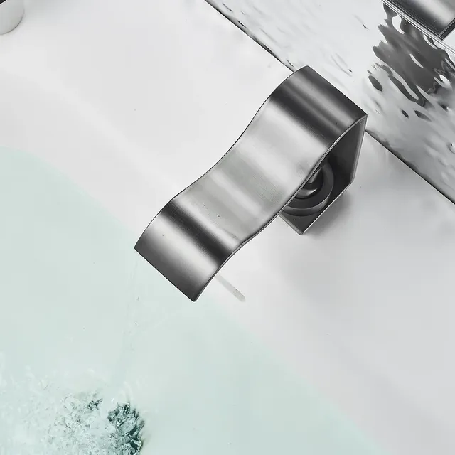 Robinet de lavabo cascade noir avec lavabo de salle de… – vue 4