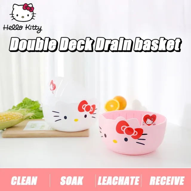 Hello Kitty Double couche fruits légumes panier Kawaii… – vue 3