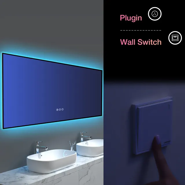 Nouveau miroir de lumière LED coloré rvb – vue 3
