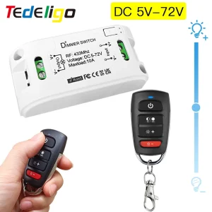 Tedeligo-Joli Variateur Intelligent, Luminosité Réglable, Contrôleur Tech, Ampoule LED, DC 6V, 12V, 24V, 72V, 433MHz