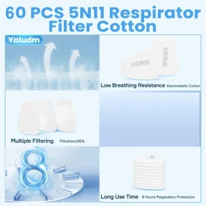 Filtre à particules rapide 6001, cartouches filtrantes pour respirateur, filtre respiratoire contre les particules, la poussière, la peinture et le ponçage Filtre à particules rapide 6001, cartouches filtrantes pour respirateur, filtre respiratoire contre les particules, la poussière, la peinture et le ponçage