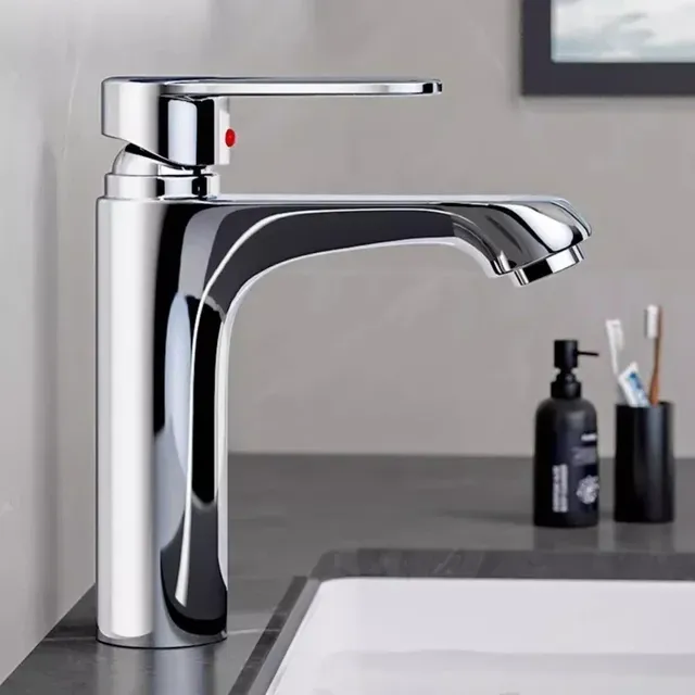 Mitigeur lavabo monocommande chromé design moderne corps… – vue 7
