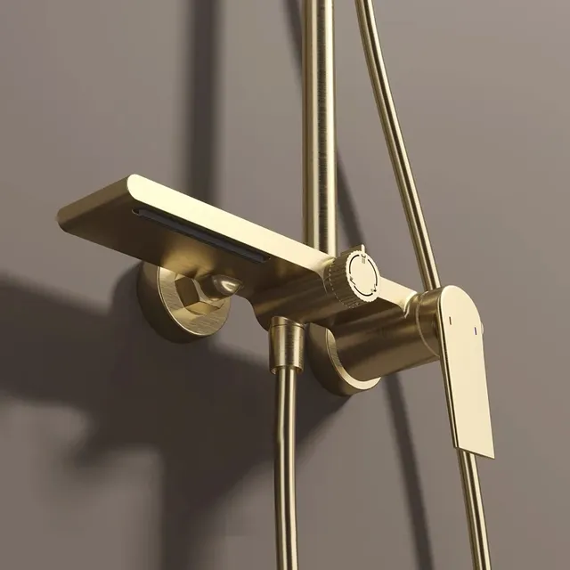 Ensemble de système de douche de salle de bains chromé… – vue 5