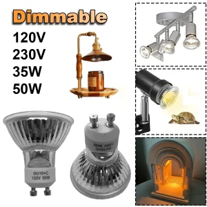 Ampoules halogènes GU10 GU10 + C 120V 230V 35W 50W, variable, blanc chaud, haute luminosité avec couvercle en verre pour éclairage sur rail encastré Ampoules halogènes GU10 GU10 + C 120V 230V 35W 50W, variable, blanc chaud, haute luminosité avec couvercle en verre pour éclairage sur rail encastré