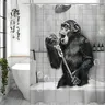Rideau de douche avec animaux amusants en noir et blanc – vue 3