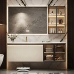 Organisateur de rangement, armoire de salle de bain, étagères à miroir, cloisons d&rsquo;exposition de toilettes, placard de luxe, meubles d&rsquo;hôtel modernes