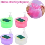 Distributeur de savon liquide pour la vaisselle de cuisine, distributeur de savon pour la vaisselle avec éponge, récipient pour savon liquide, lave-vaisselle