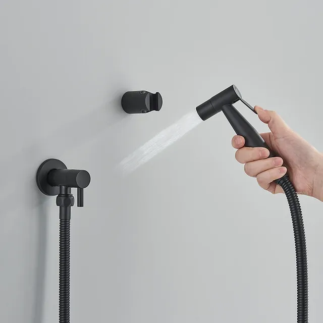 Robinet bidet mural noir mat acier inoxydable douchette… – vue 2