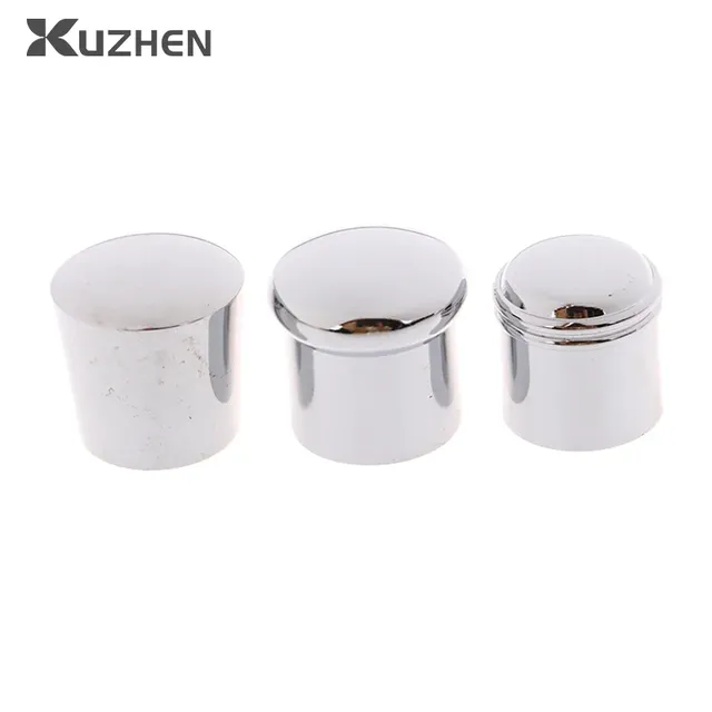 Cachevis chrome miroir poli cylindrique bombé lot deux… – vue 3