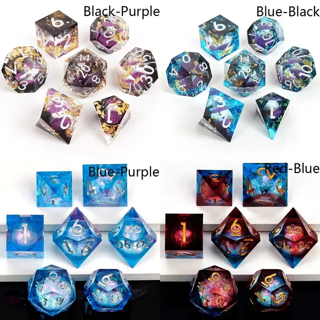 Jeu de dés en résine liquide avec bord pointu pour jeu… – vue 5